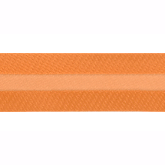 Satinschrägband in orange gemustert