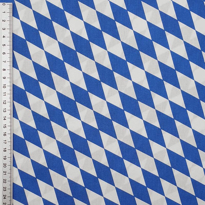 Baumwollstoff von Swafing mit klassischen bayrischen Muster mit lineal linnks zur grösseneinordnung