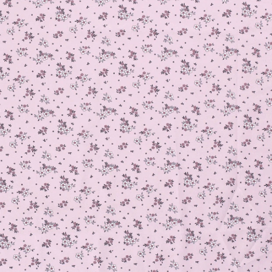 Baumwollstoff mit Blumen in hellem Pink