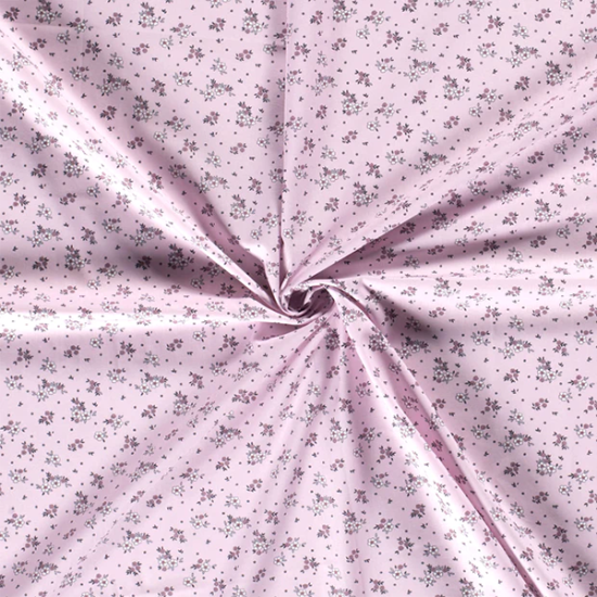 Baumwollstoff mit Blumen in hellem Pink