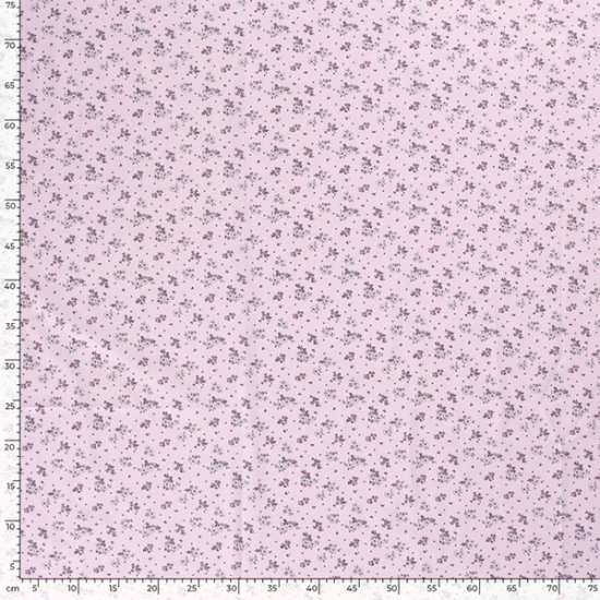 Baumwollpopeline - Zarte Blumen - helles Pink