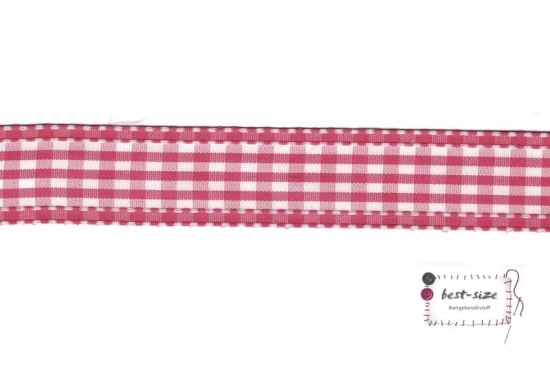 satinband mit pink weiss karierten karomuster