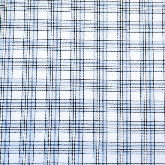 Weicher dehnbarer Viskose Stretch in hellblauen Farbtönen kariert
