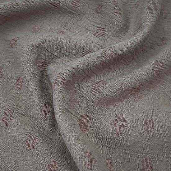weicher leichter Musselin melange in taupe mit Jacquard Muster