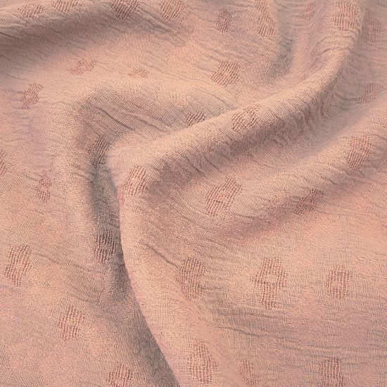 weicher leichter Musselin melange in puderrosa mit Jacquard Muster