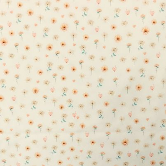 Jersey Blütenküsschen Ecru
