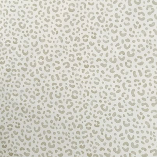 Superweicher French Terry aus Eigenproduktion in ecru mit Mini Leoprint in Salbei