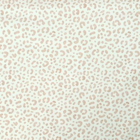 Superweicher French Terry aus Eigenproduktion in ecru mit Mini Leoprint in Blush
