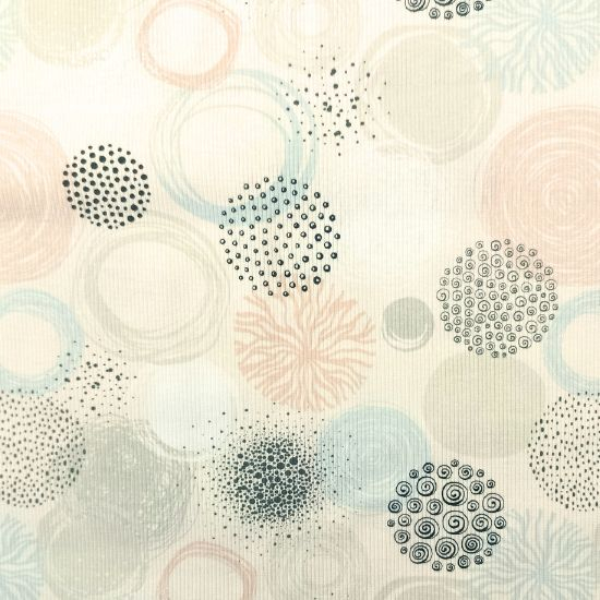 Weicher Ribjersey  von Swafing in ecru mt soften verschiedenen Kreisen gemustert