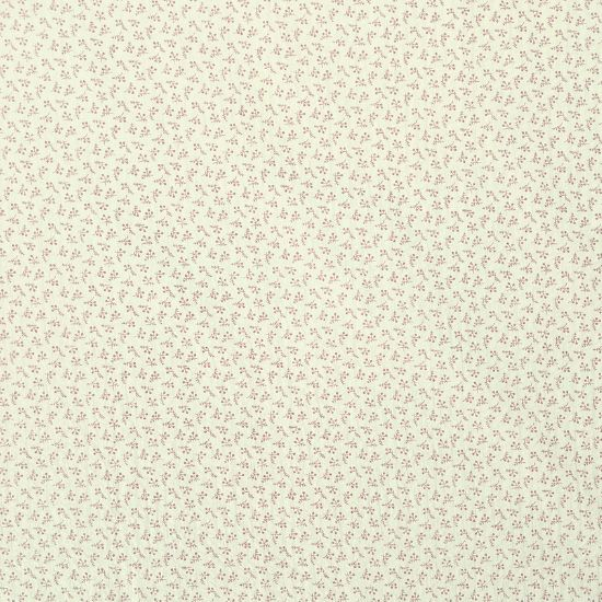 Leichter luftiger Baumwollstoff Seersucker in ecru mit kleinen rosa Miniblüten gemustert