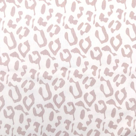 Kuschelweicher Ribjersey aus reiner Baumwolle mit Leoprint in dunklem Altrosa gemustert.