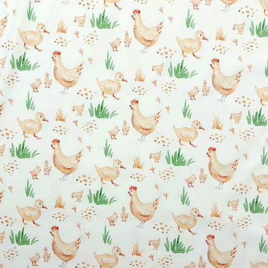 Jersey Bauernhof Tiere Ecru