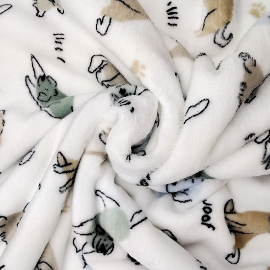 Wellnessfleece mit buntem Weltraummuster mit Raketen