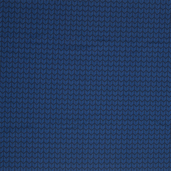 Hochwertiger French Terry in Blau mit rautenartigem Strickmuster