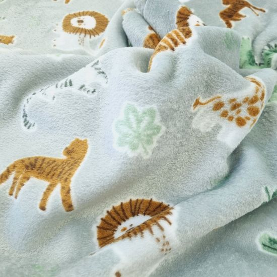 Kuscheliger Wellnessfleece mit niedlichn Zootieren gemustert