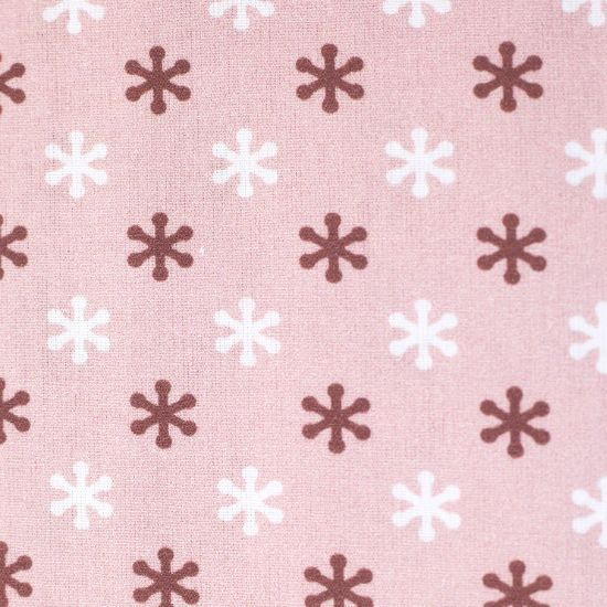 weich fallende Baumwolle in altrosa mit Schneeflocken gemustert