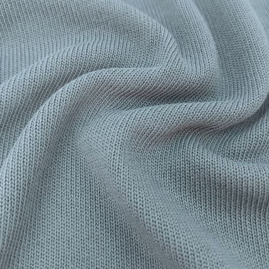 Weicher kuscheliger Baumwoll-Strickstoff in Petrolblau