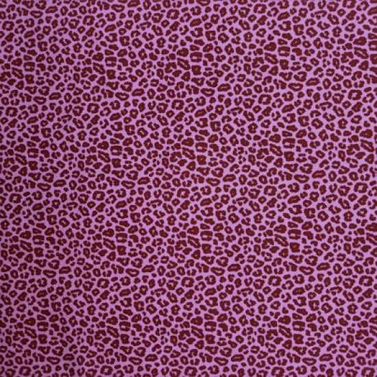 Weich fallender Swafing Jersey in heller beere mit kleinem Leoprint in rostbraun