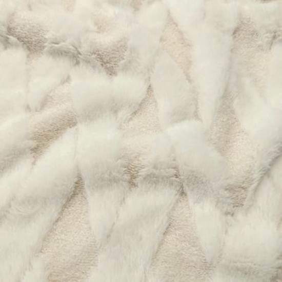 Kuschlweicher Teddystoff in vanille mit Rauten Muster