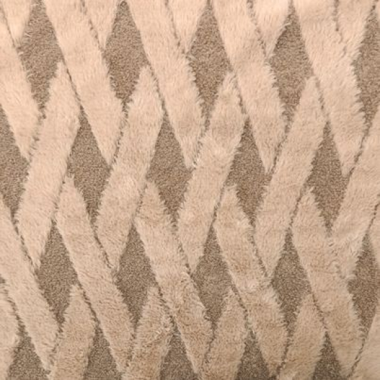 Kuschlweicher Teddystoff in almond mit Rauten Muster