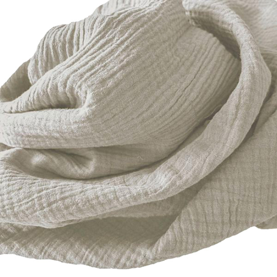 Weicher Double Gauze Musselin aus 100% Baumwolle.