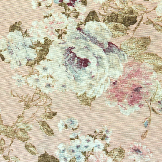 Dekostoff aus Baumwollgemisch in Rosa gemustert mit kleinen Blümchen