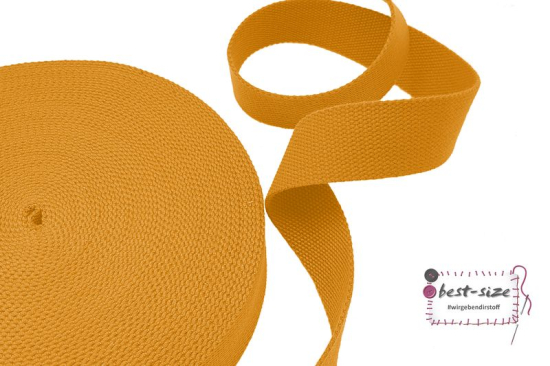 baumwollgurtband in senfgelb