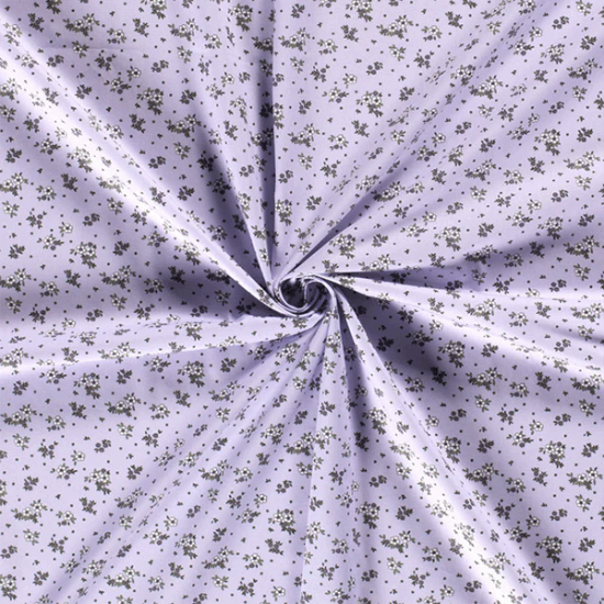 Baumwollstoff mit Blumen in lila.