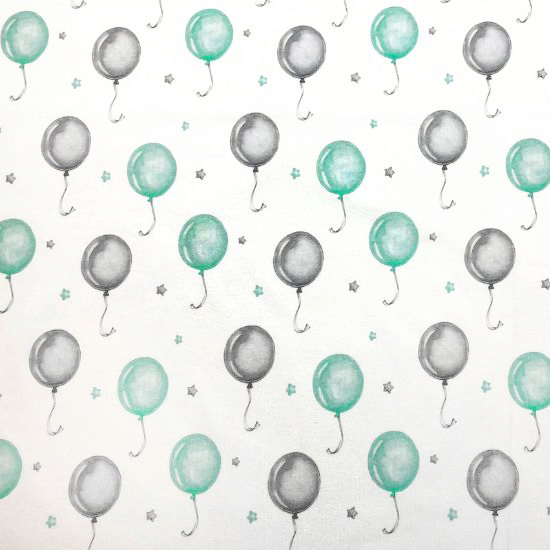 Weicher Baumwolljersey mit Ballons gemustert