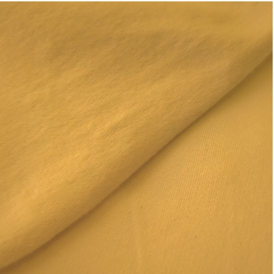 Kuschelweicher French Terry Brushed in uni Senfgelb