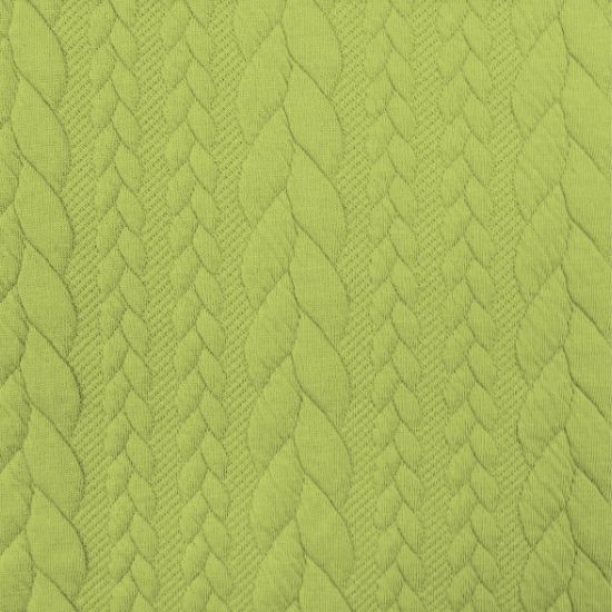 Jacquard Stoff mit Zopfmuster in lemonfarben