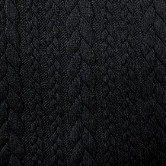 Jacquard mit Zopfmuster in schwarz