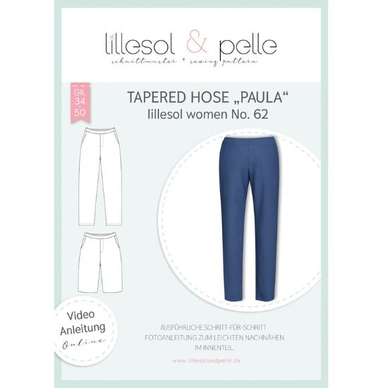 Schnittmuster von lillesol & pelle für eine TaperedHose in den  Groessen 34-50