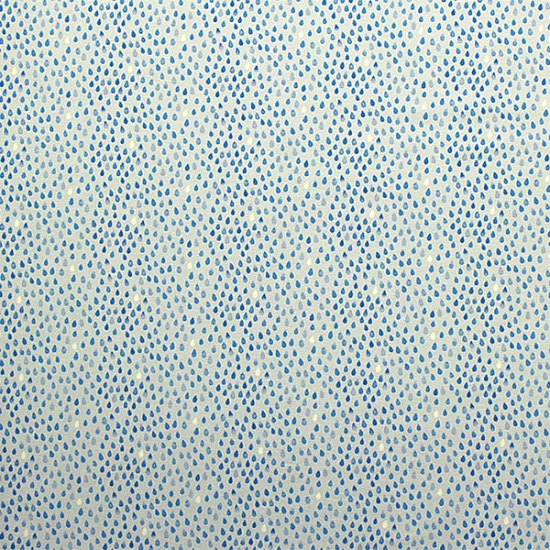 Baumwolljersey von HILCO in blau gemustert mit kleinen Tropfen im Digitaldruck aus der Stoffserie "baby sky "