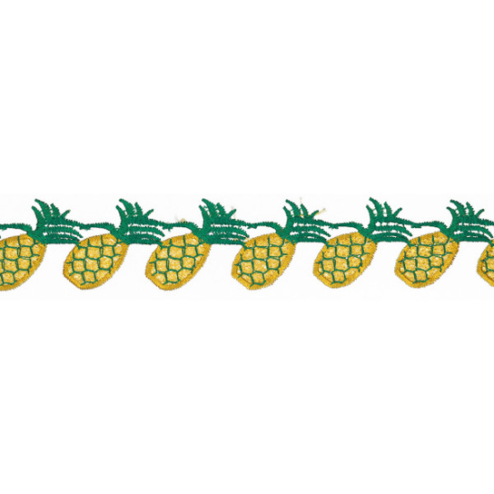 Baumwollwebband mit Ananas gemustert