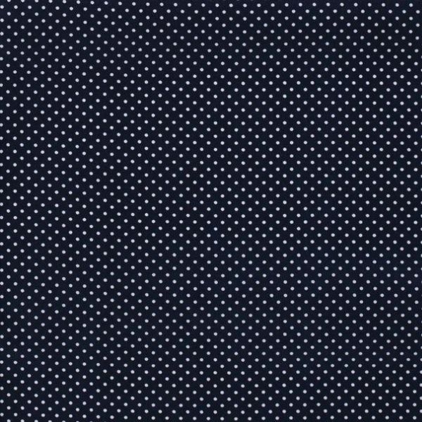 Baumwollstoff in marine mit verschiedenen Mustern.