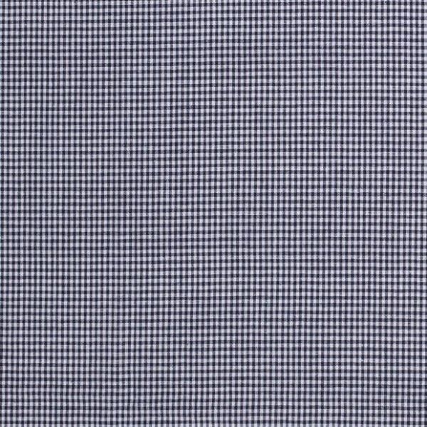 Baumwollstoff in marine mit verschiedenen Mustern.