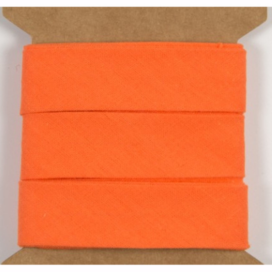 Baumwollschrägband mit einer Breite von 20mm in orange gemustert