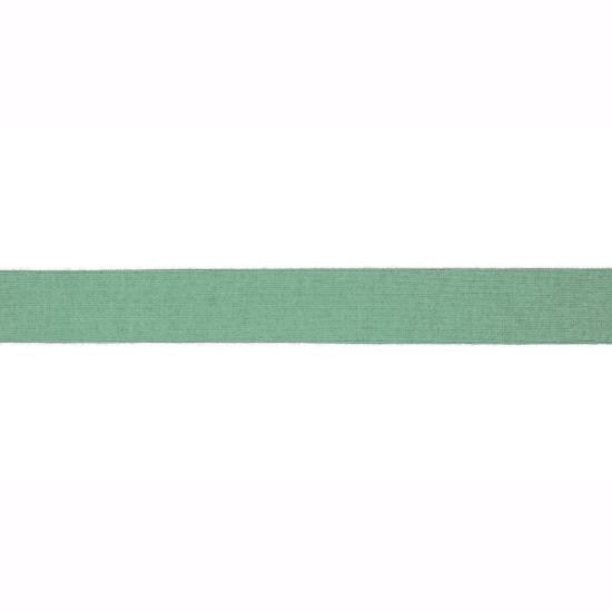 Elastisches Viskoseschrägband in jadegrün gemustert