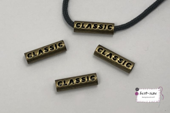 vier kordelenden in altmessing aus metall mit 5 mm Durchmesser