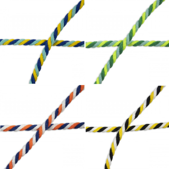 gedrehte baumwollkordel multicolor mit einem durchmesser von 6mm