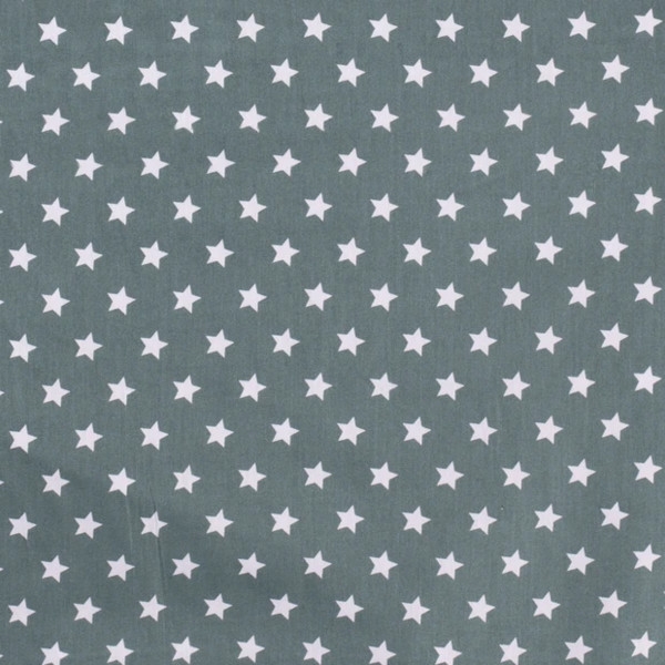 Baumwollstoff in Jade mit verschiedenen Mustern.