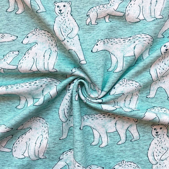 Weicher French Terry von Hilco gemustert mit Emil dem Eisbären.