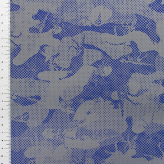Reflektierender Outdoorstoff Camouflage in Blau