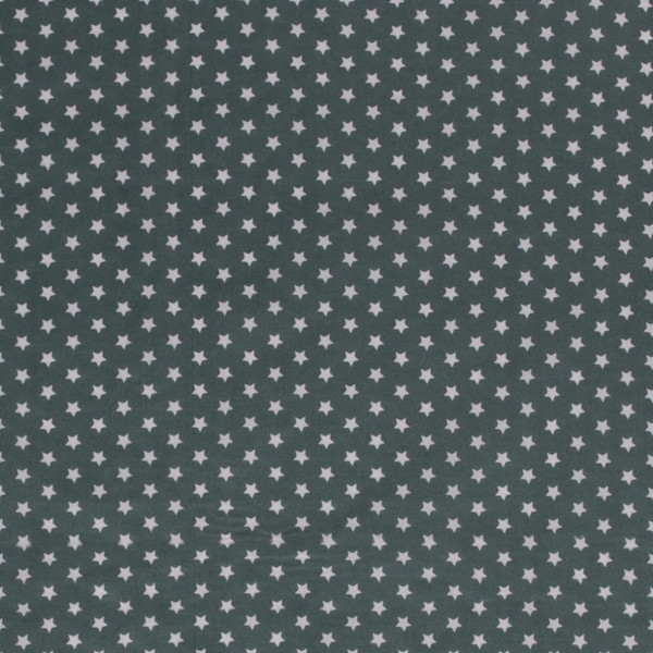 Baumwollstoff in Jade mit verschiedenen Mustern.