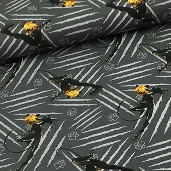 Baumwollstoff für Kinder mit Motiven von Cat Boy  aus der Serie "Miraculous- Die Abenteuer von Lady Bug und Cat Boy"