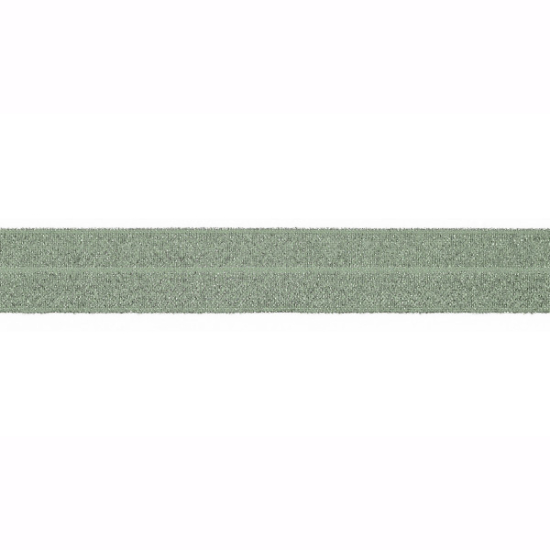 Schrägband mit verwebten Lurexgarn in jade gemustert