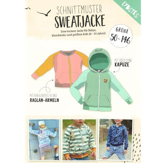 Papierschnittmuster für ein Kinder-Sweatshirt, mit Varianten