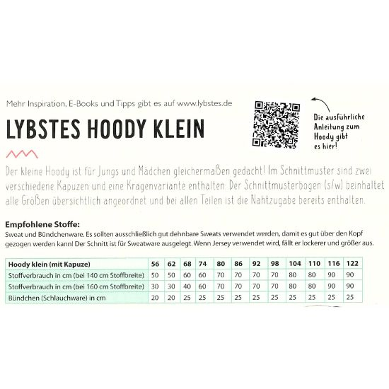 Lybstes Hoody Klein Gr. 56 bis 122
