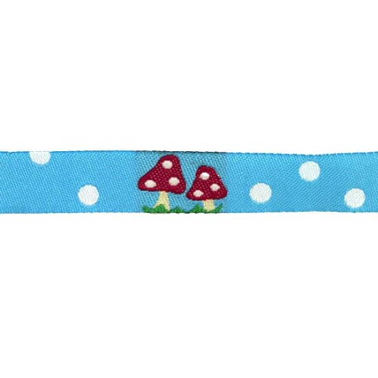 webband mit Blau mit Roten Pilzen